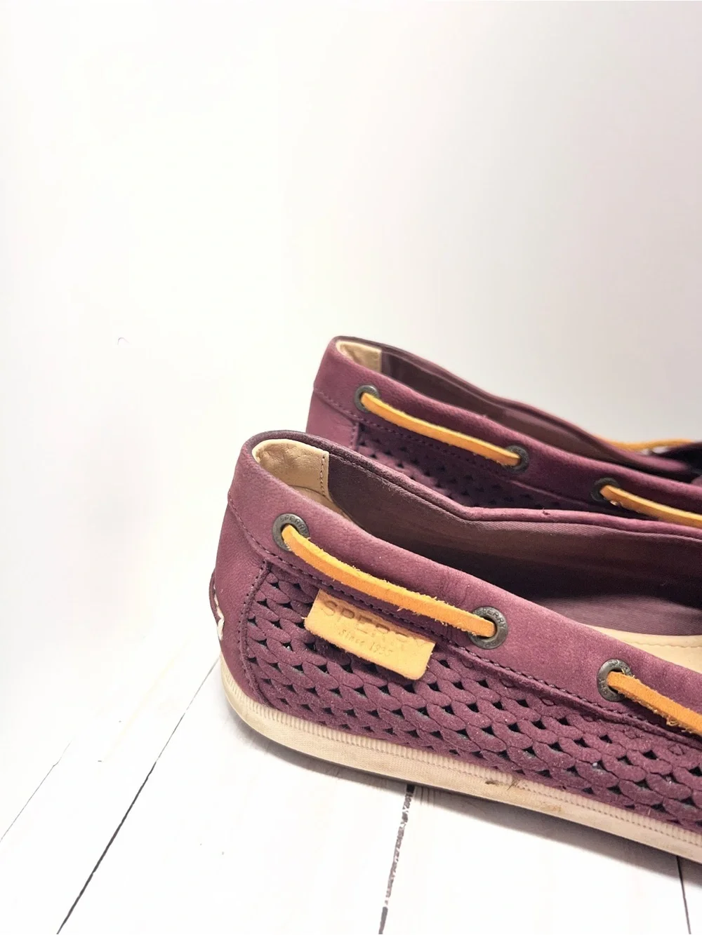 Sperry Top-Sider Coil Ivy Boat Shoes Grape Purple Leather Size 7.5